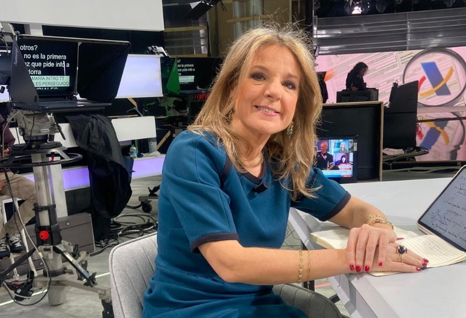 Susana Burgos en un plató de televisión.