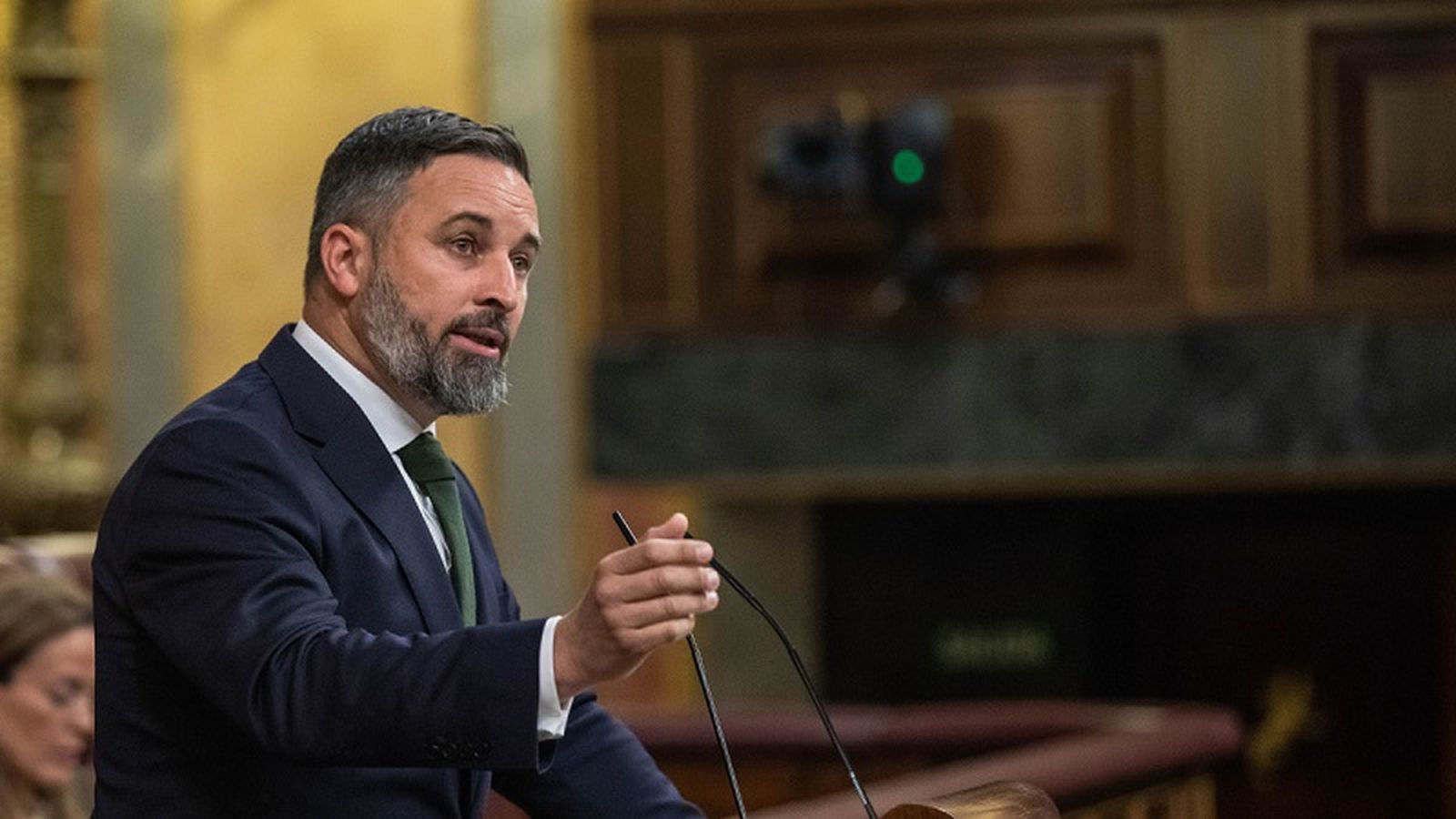 El presidente de Vox, Santiago Abascal, en el Congreso