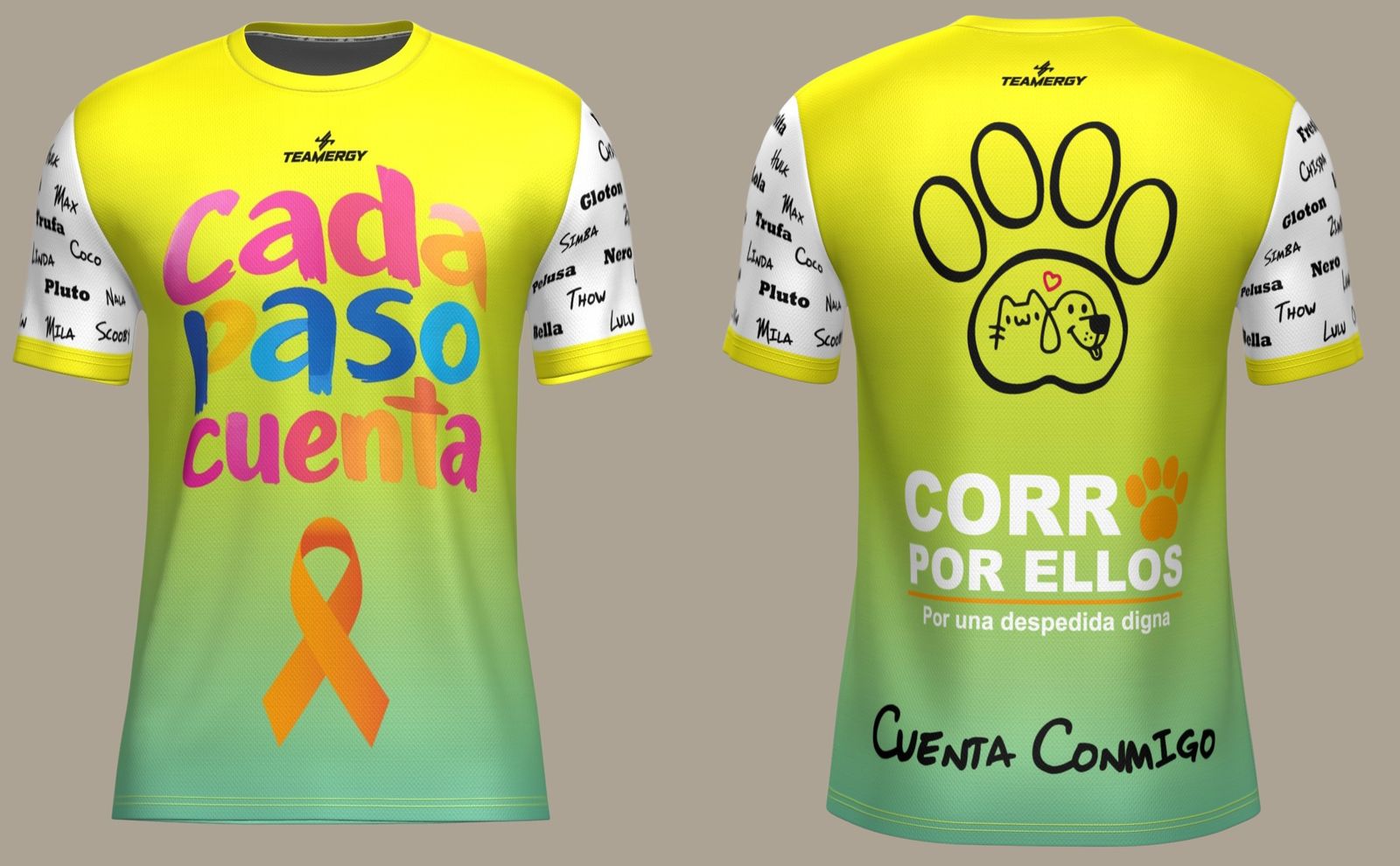 "Cada paso cuenta": la camiseta que reivindica respeto y memoria para las mascotas de Ceuta
