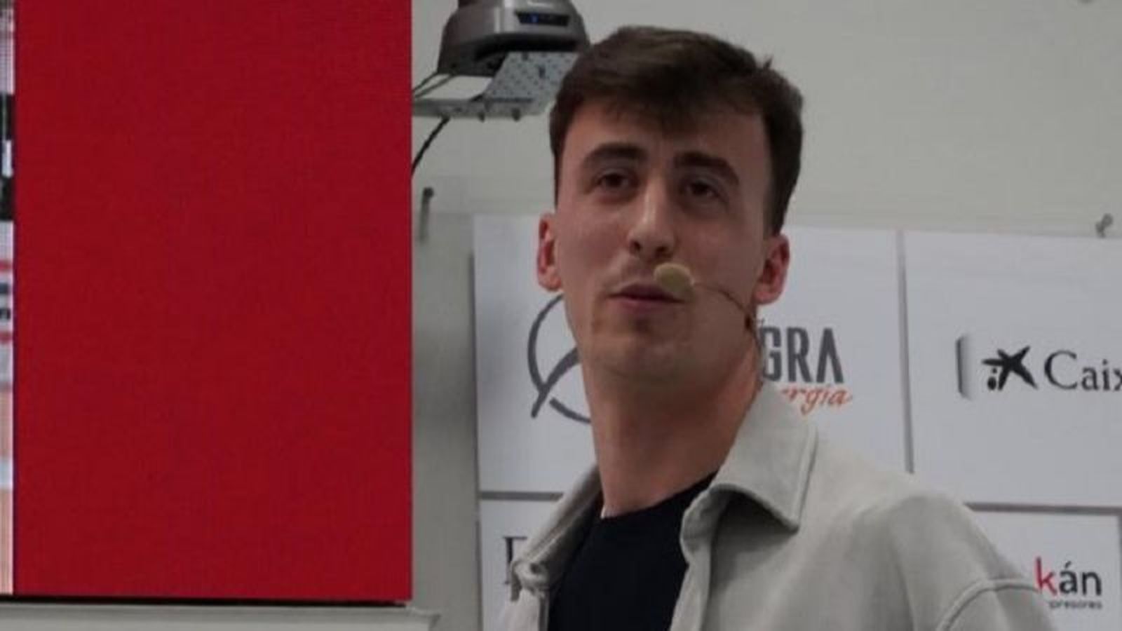 Nacho García, durante una conferencia sobre el Fútbol-sala.