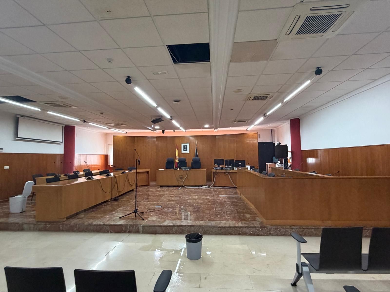 Imagen frontal de la sala de vistas de la Audiencia Provincial este jueves.