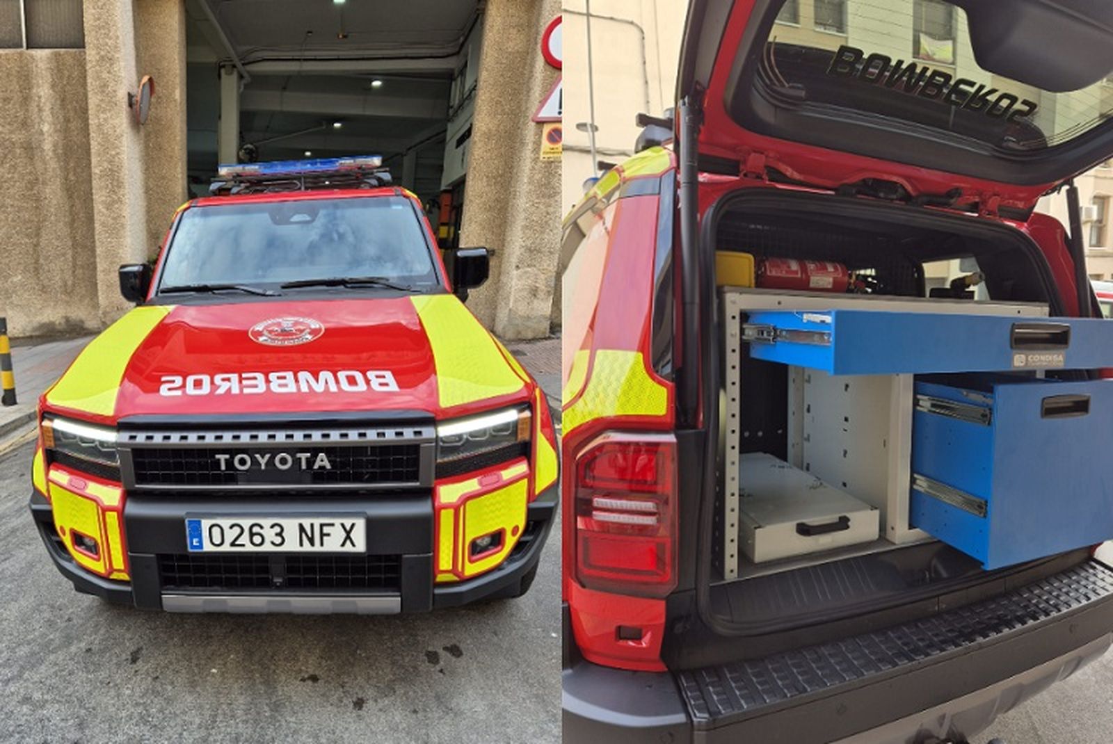 El vehículo dispone de tracción 4x4, motor diésel de 177 CV, sistemas avanzados de seguridad y conducción, y un diseño de alta visibilidad personalizado con la imagen corporativa de Bomberos Ceuta y el 112