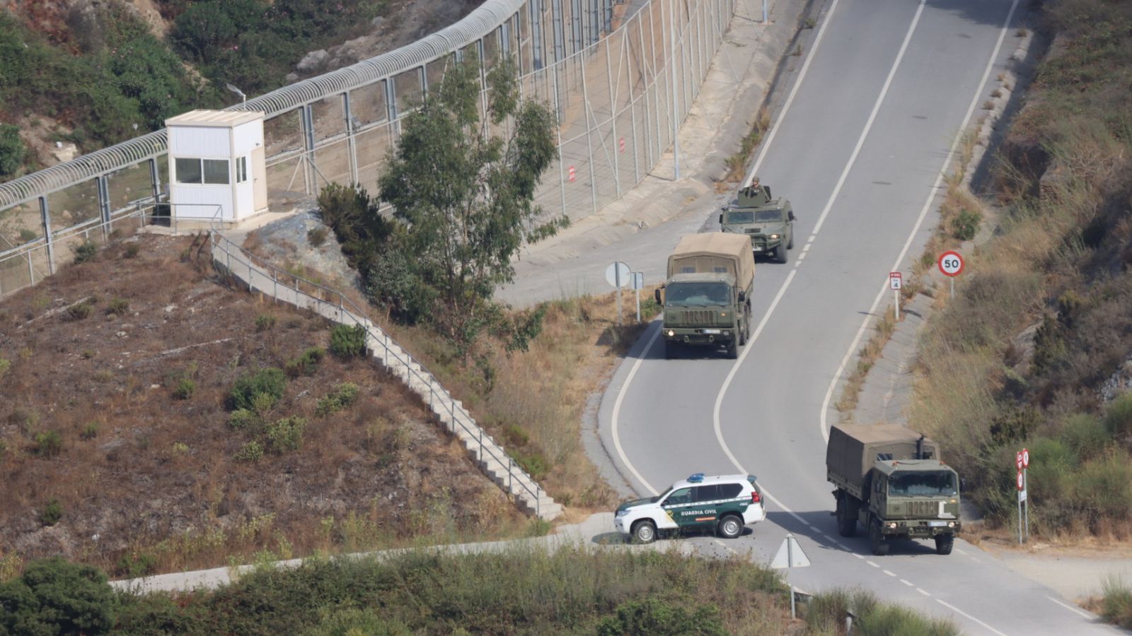 Despliegue de seguridad en el perímetro fronterizo marroquí y español este 15 de agosto