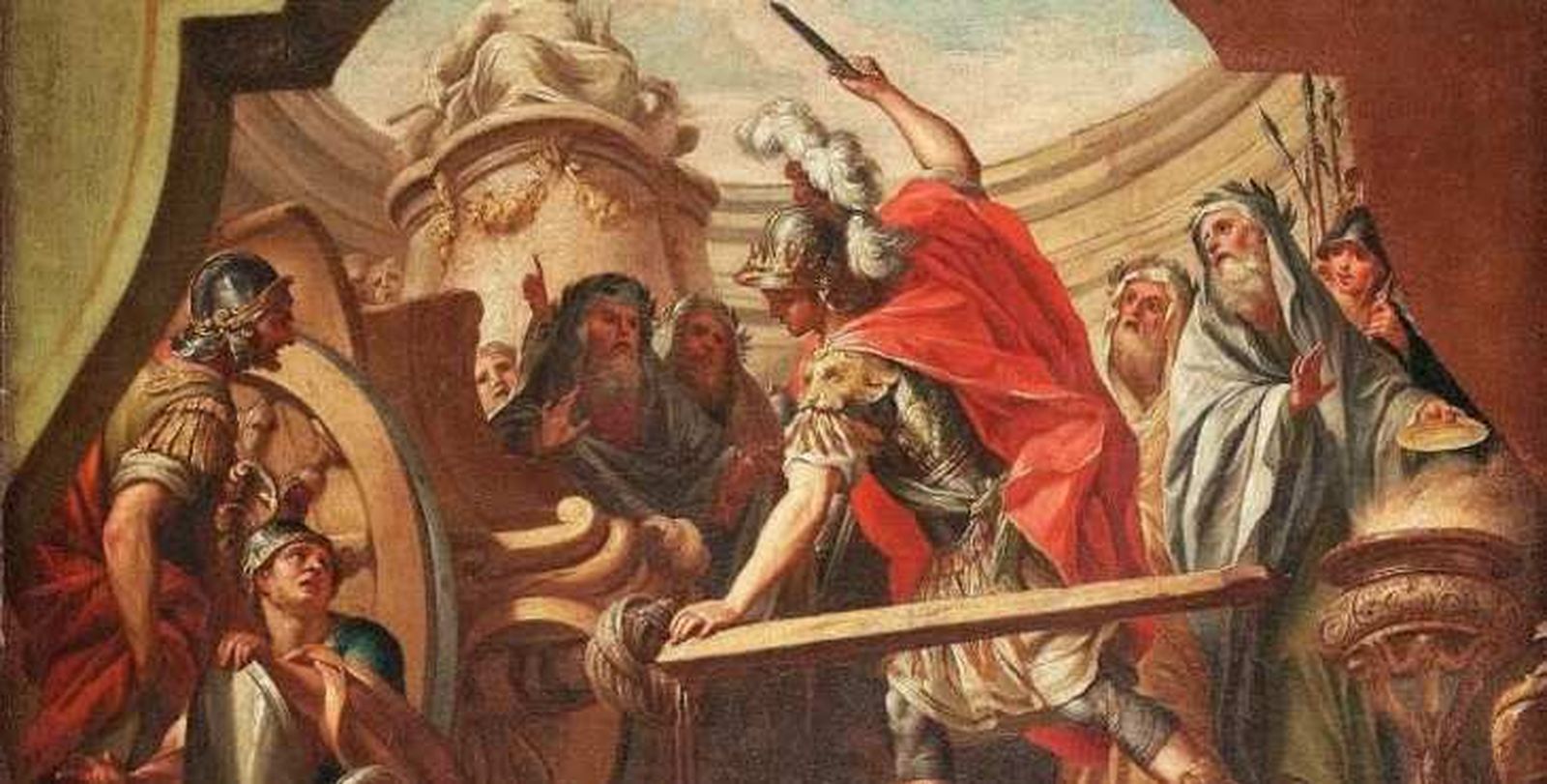 Alejando Magno cortando el nudo.