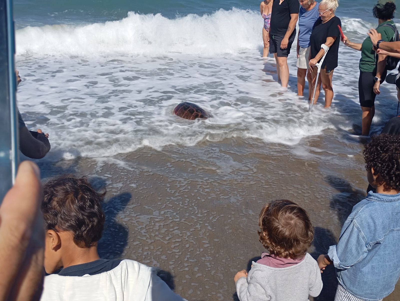 Bonita mañana ecológica en la playa de San Amaro