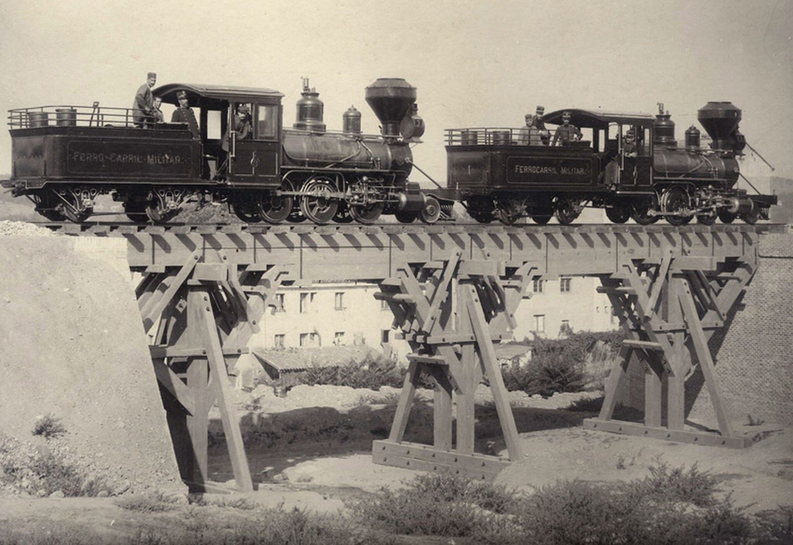 Prueba de resistencia puente 1900. / ARCHIVO IHCM Prueba de resistencia puente 1900. / ARCHIVO IHCM
