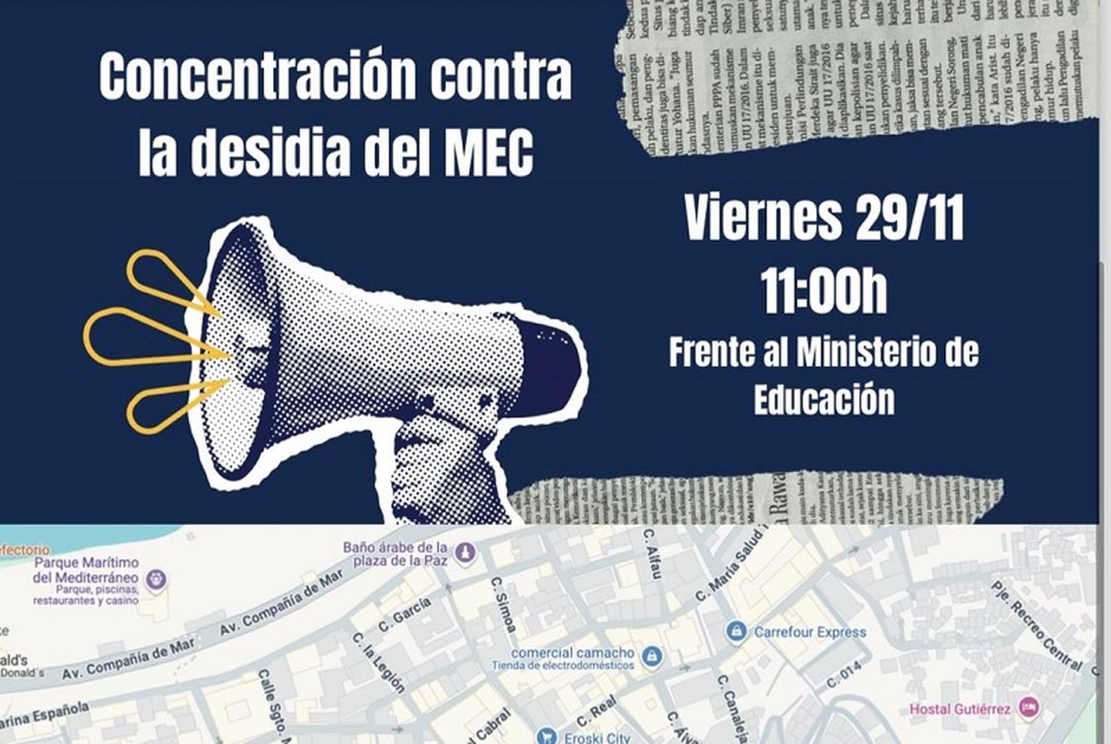 Cartel de la concentración. / FOTO CEDIDA