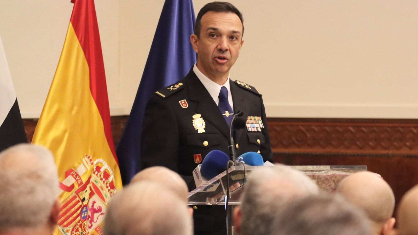 El jefe superior de Policía, durante su discurso