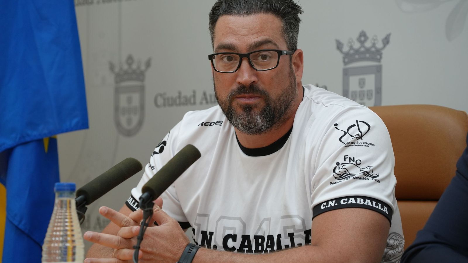 Peter Kubicsko durante la presentación del Campeonato de Andalucía Infantil de Waterpolo