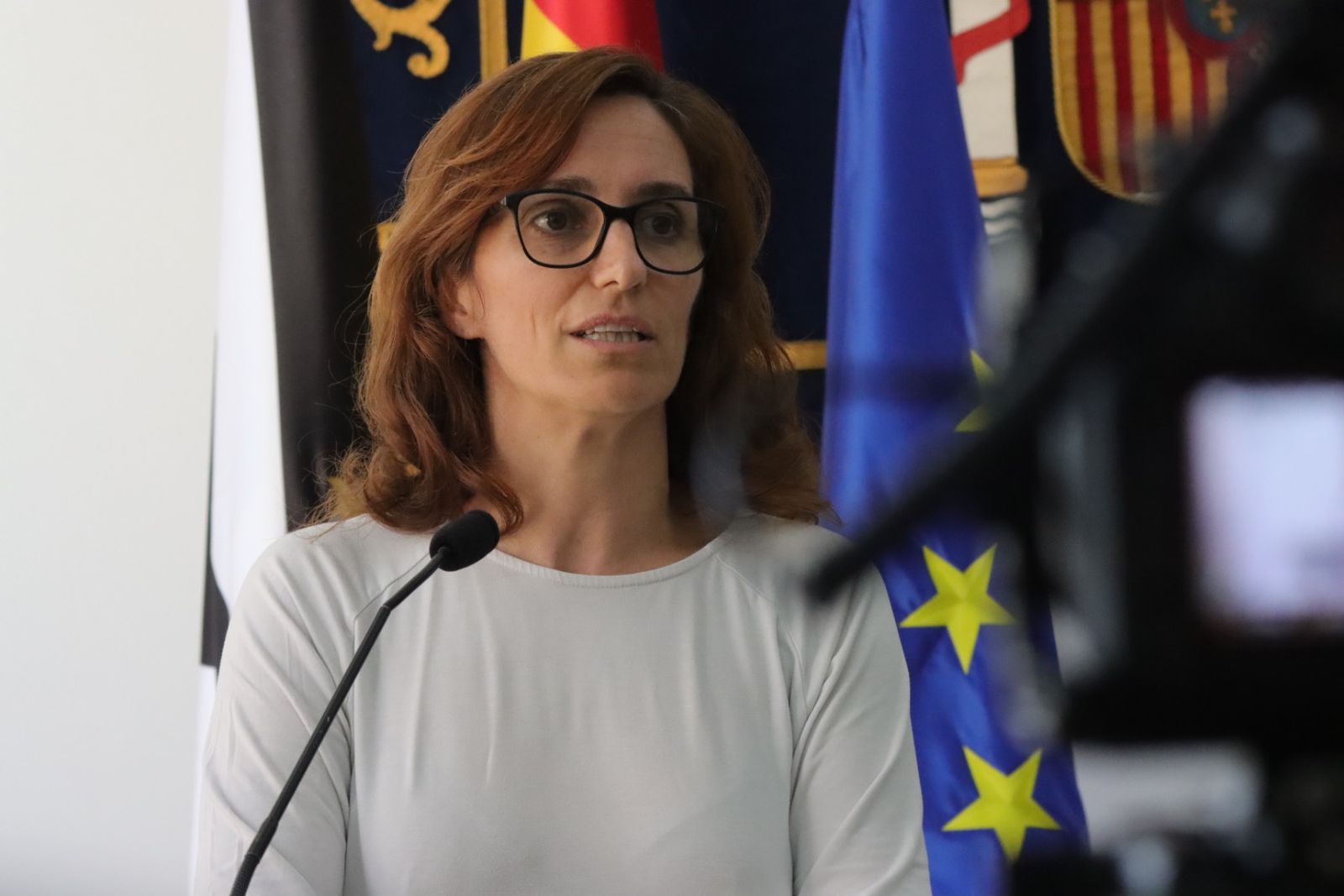 La ministra de Sanidad, Mónica García, comparece en la Delegación del Gobierno