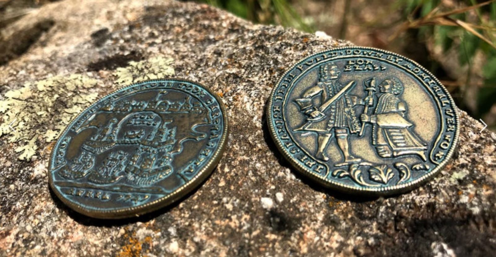 Monedas acuñadas con la falsa rendición de Blas de Lezo. / FOTO CEDIDA Monedas acuñadas con la falsa rendición de Blas de Lezo. / FOTO CEDIDA