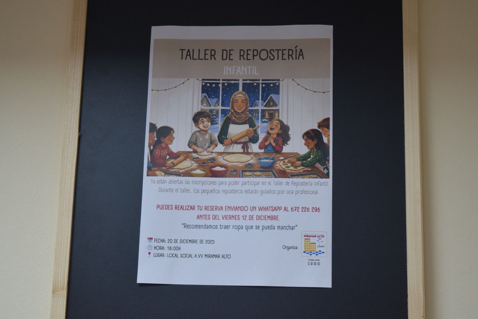Miramar Alto cierra su proyecto 2025 con un taller de repostería infantil que impulsó Pepe Ramos