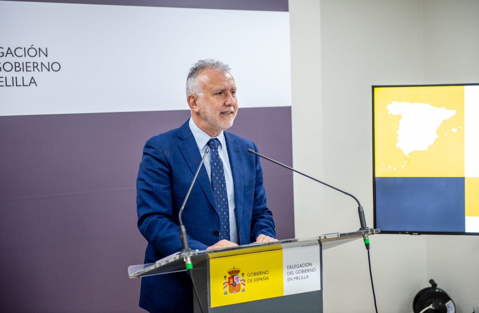 El ministro de Política Territorial, Ángel Víctor Torres, durante su intervención este jueves en Melilla