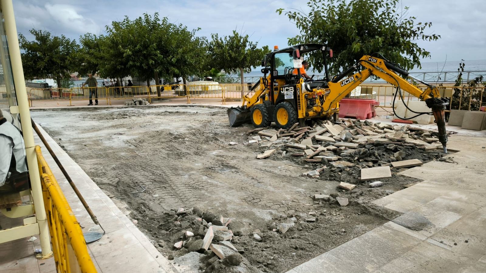 Obra para la nueva parada de taxis en la frontera del Tarajal