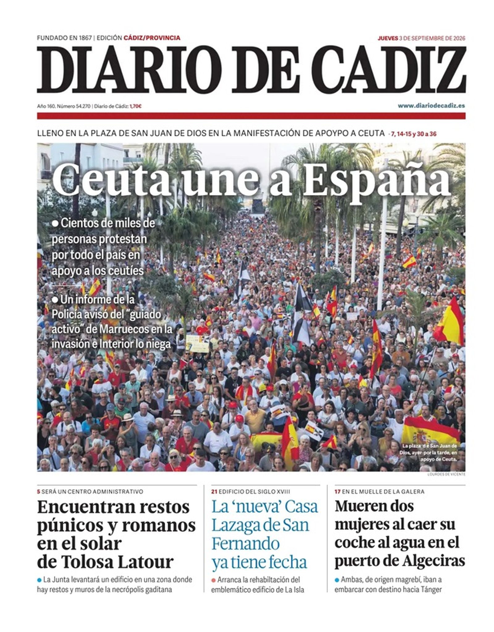 Ceuta ocupa las portadas nacionales