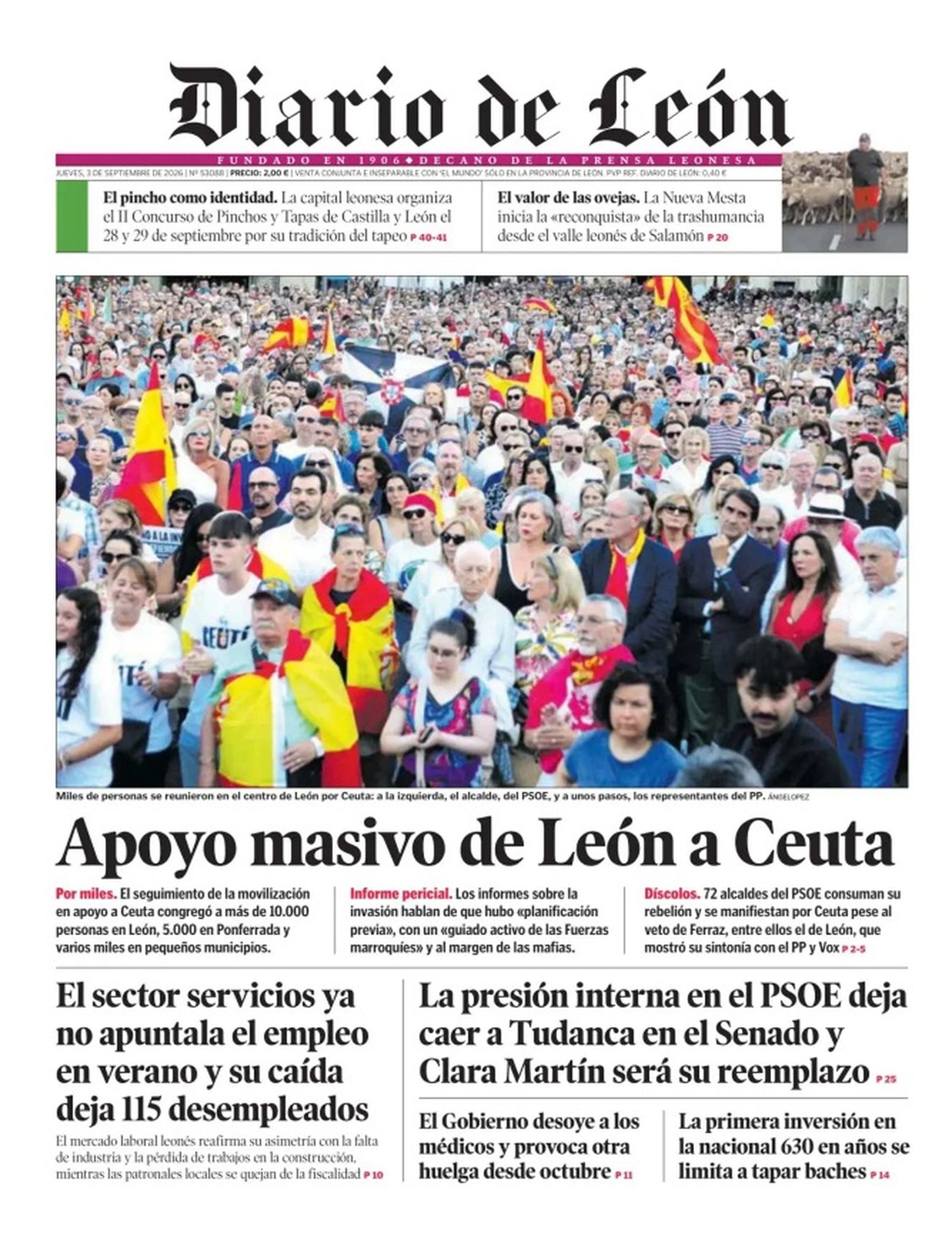 Ceuta ocupa las portadas nacionales