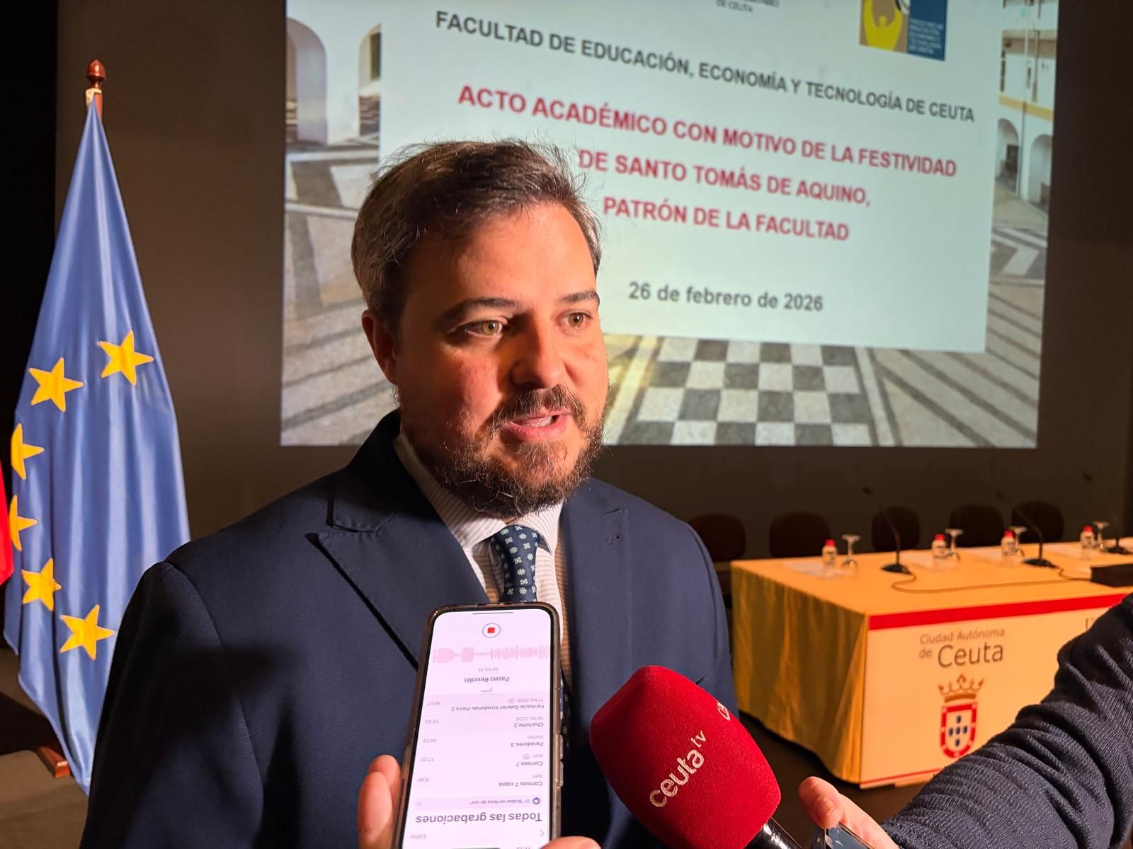 Arturo Fuentes este jueves durante la celebración del aniversario de la Facultad de Educación.