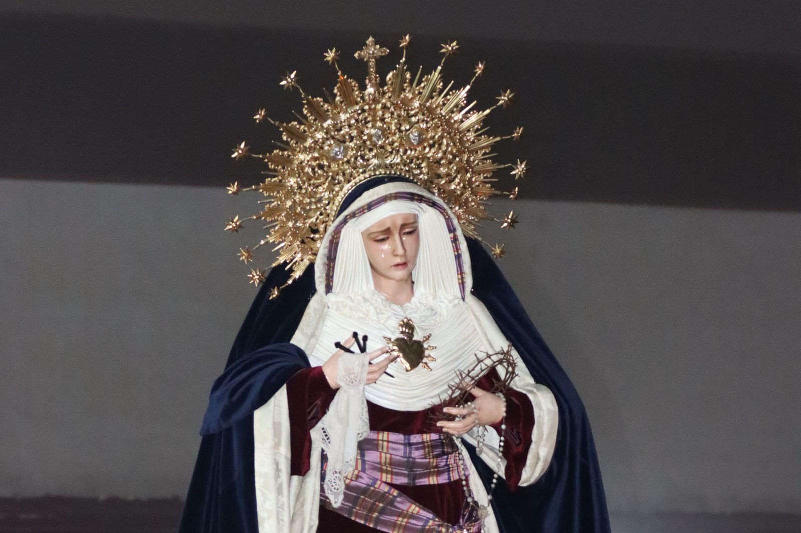 La Virgen de los Dolores de la Hermandad del Medinaceli de Ceuta en una foto de archivo
