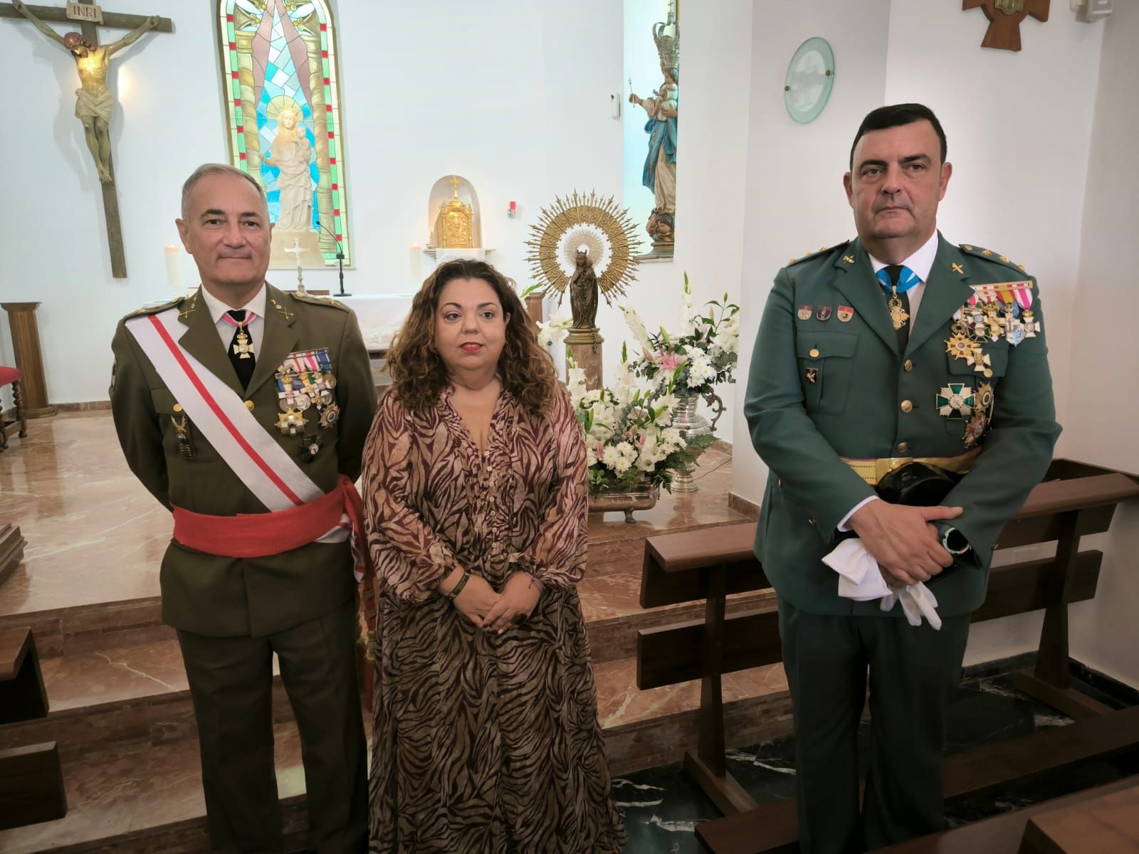 Misa en honor de la patrona de la Guardia Civil, la Virgen del Pilar, en la Ermita del Valle