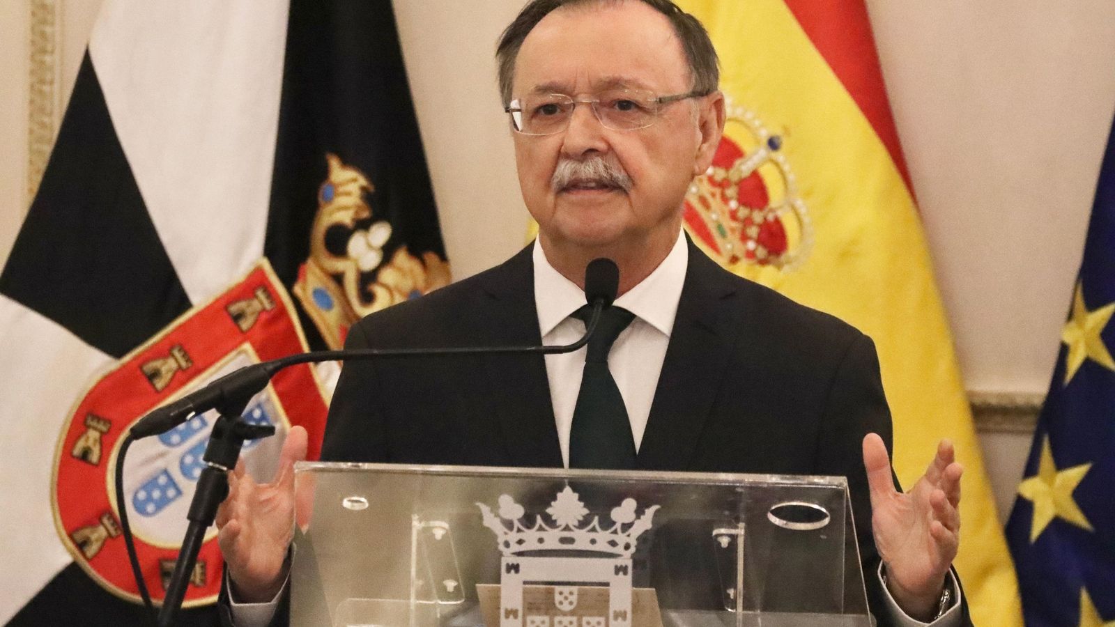 El presidente Vivas durante su intervención