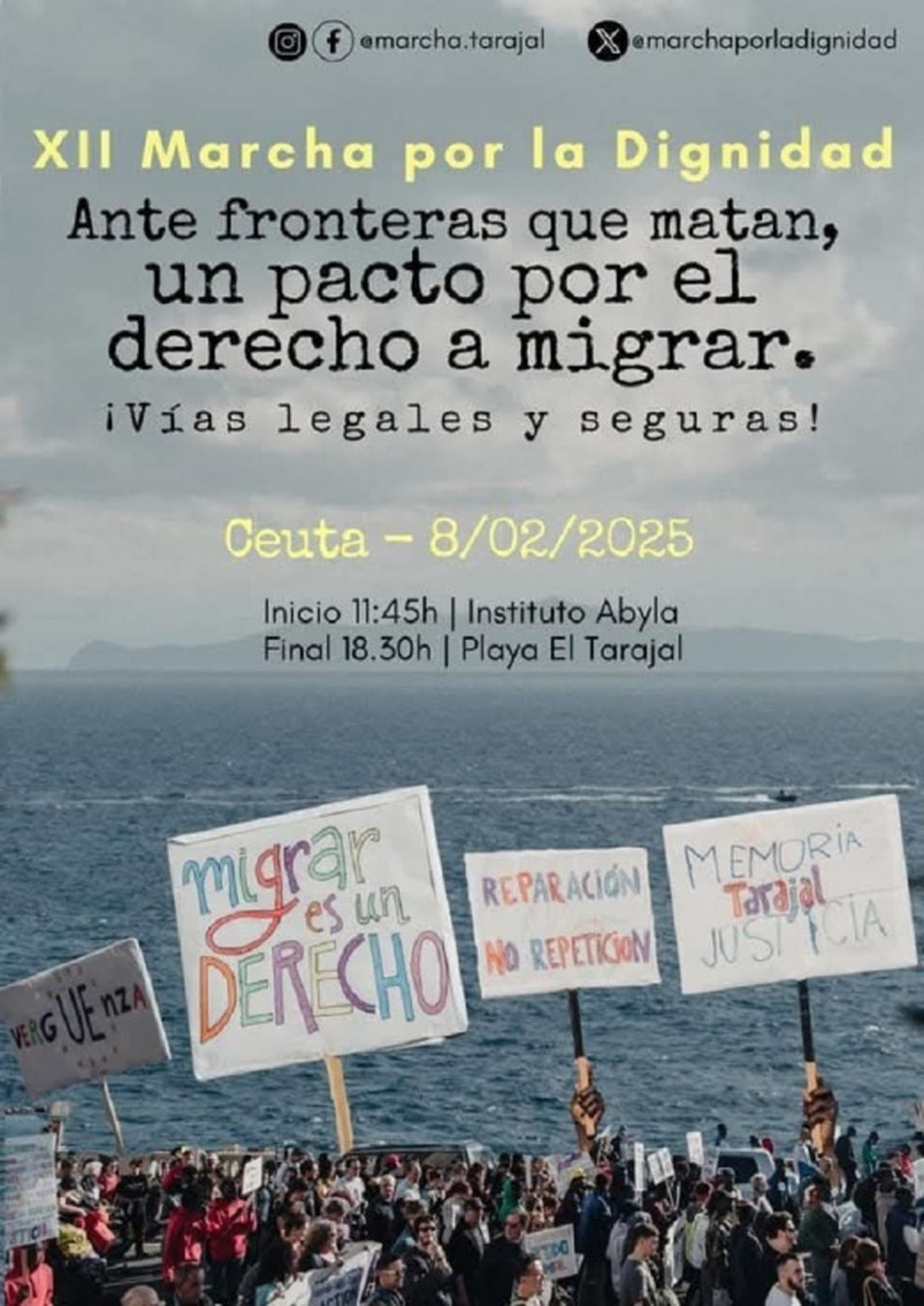 Cartel de la XII Marcha del Tarajal. / FOTO APDHA