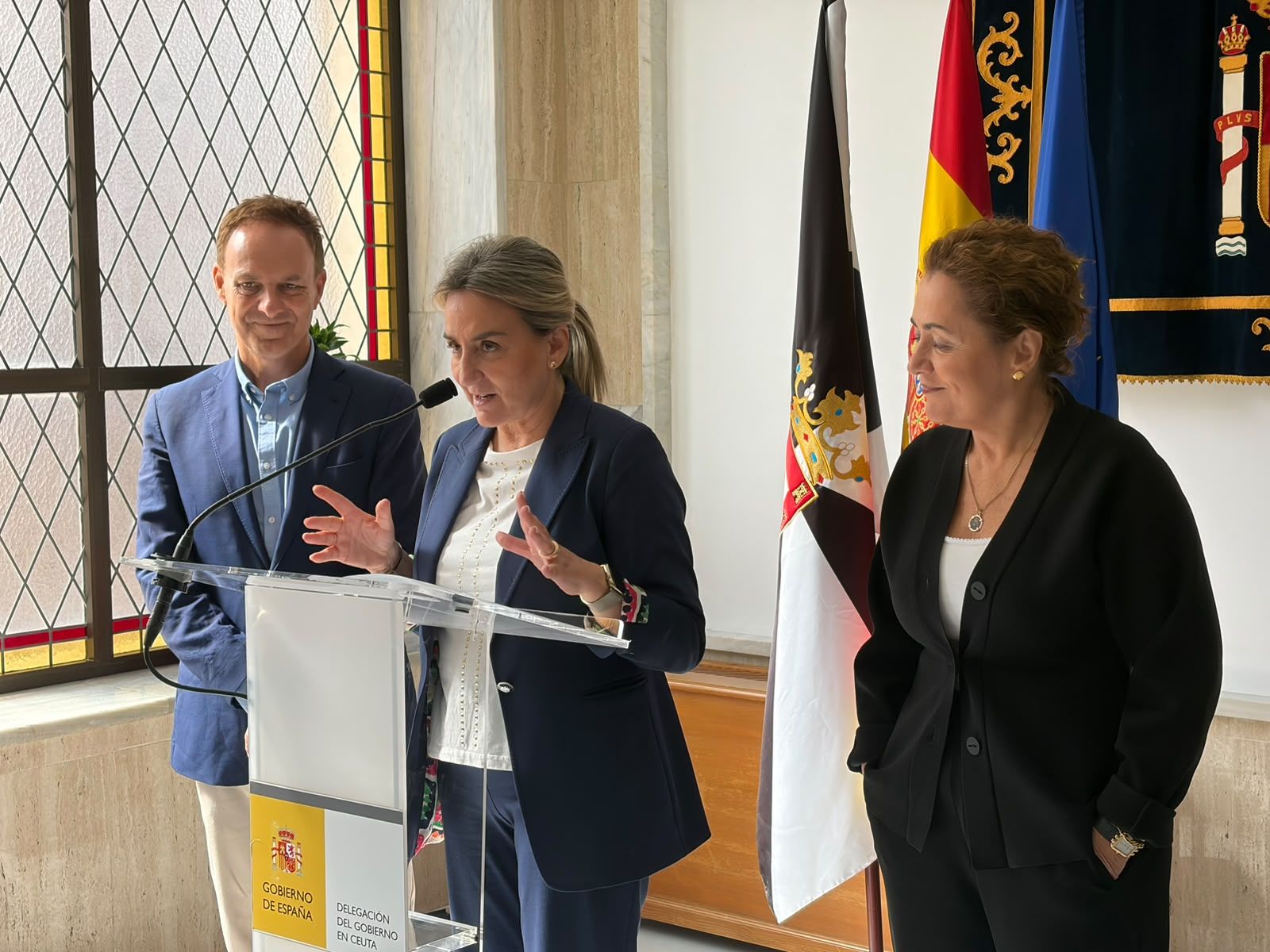 David de la Encina, Milagros Tolón y Esther Monterrubio en una reciente rueda de prensa