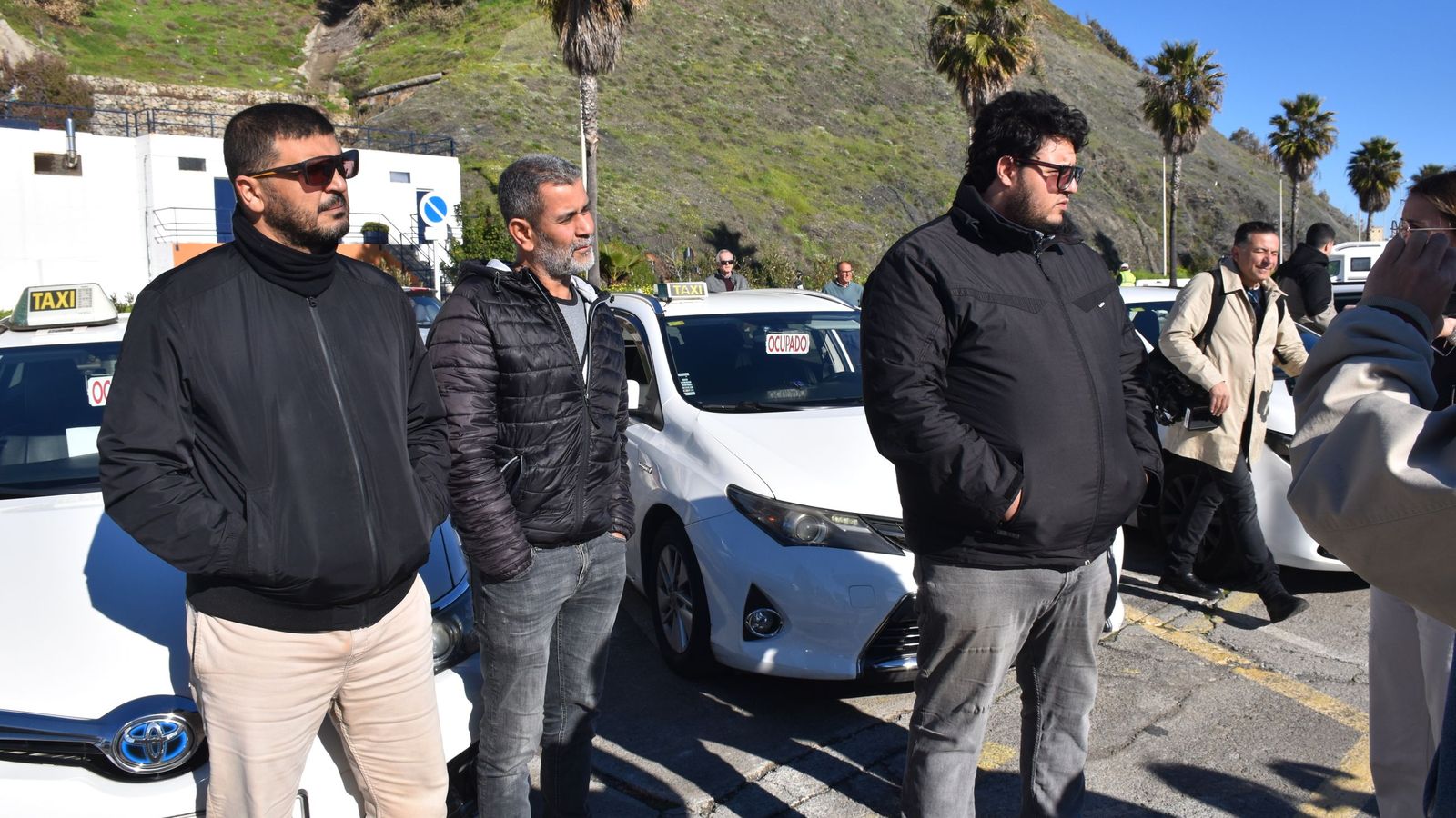 Varios taxistas concentrados este lunes