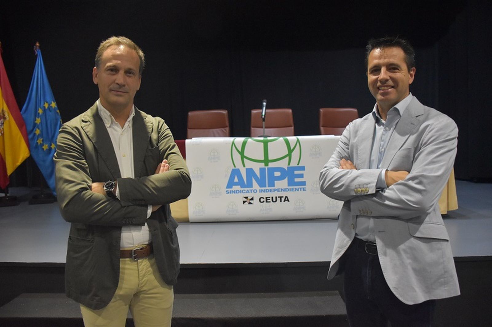 El secretario de Acción Sindical de ANPE, Ramón Izquierdo, y el secretario de Organización de ANPE, José María Cuadrado (de derecha a izquierda) / FOTO G.S
