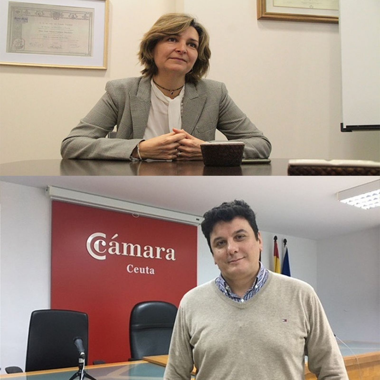 Arantxa Campos (CECE) y Joaquín Mollinedo (Cámara de Comercio)/FOTO EL PUEBLO