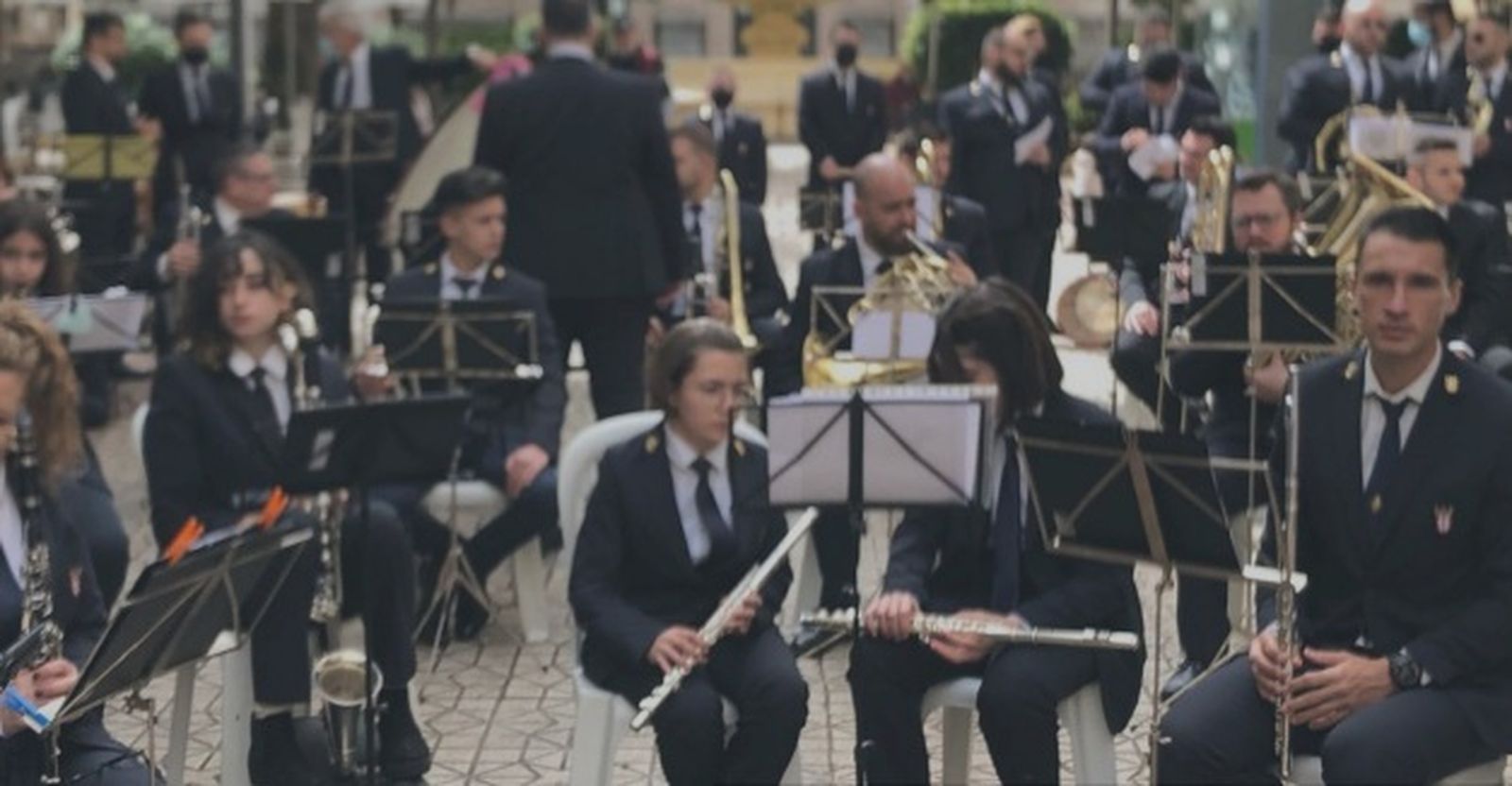 Integrantes de la Banda de Música 'Ciudad de Ceuta' durante un concierto en una fotografía de archivo