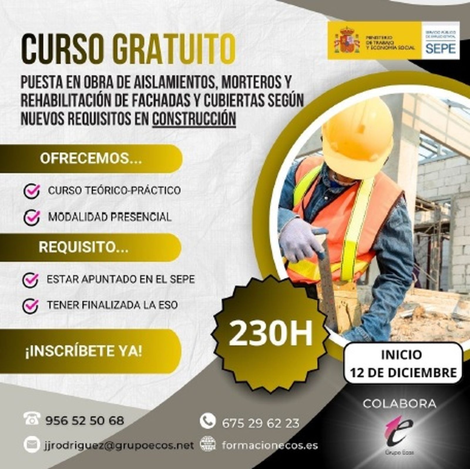 Impulso a la empleabilidad con cinco cursos gratuitos del SEPE y Grupo Ecos