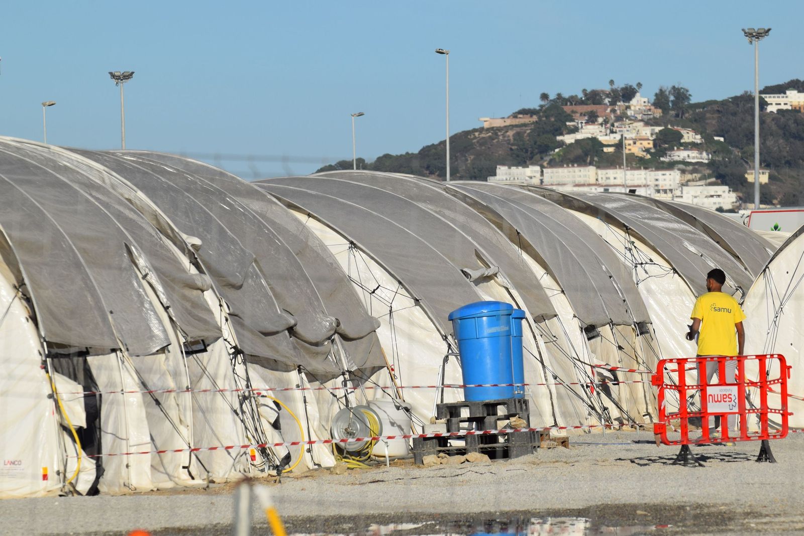 Campamento de acogida de migrantes de Muelle de Poniente, en el Puerto
