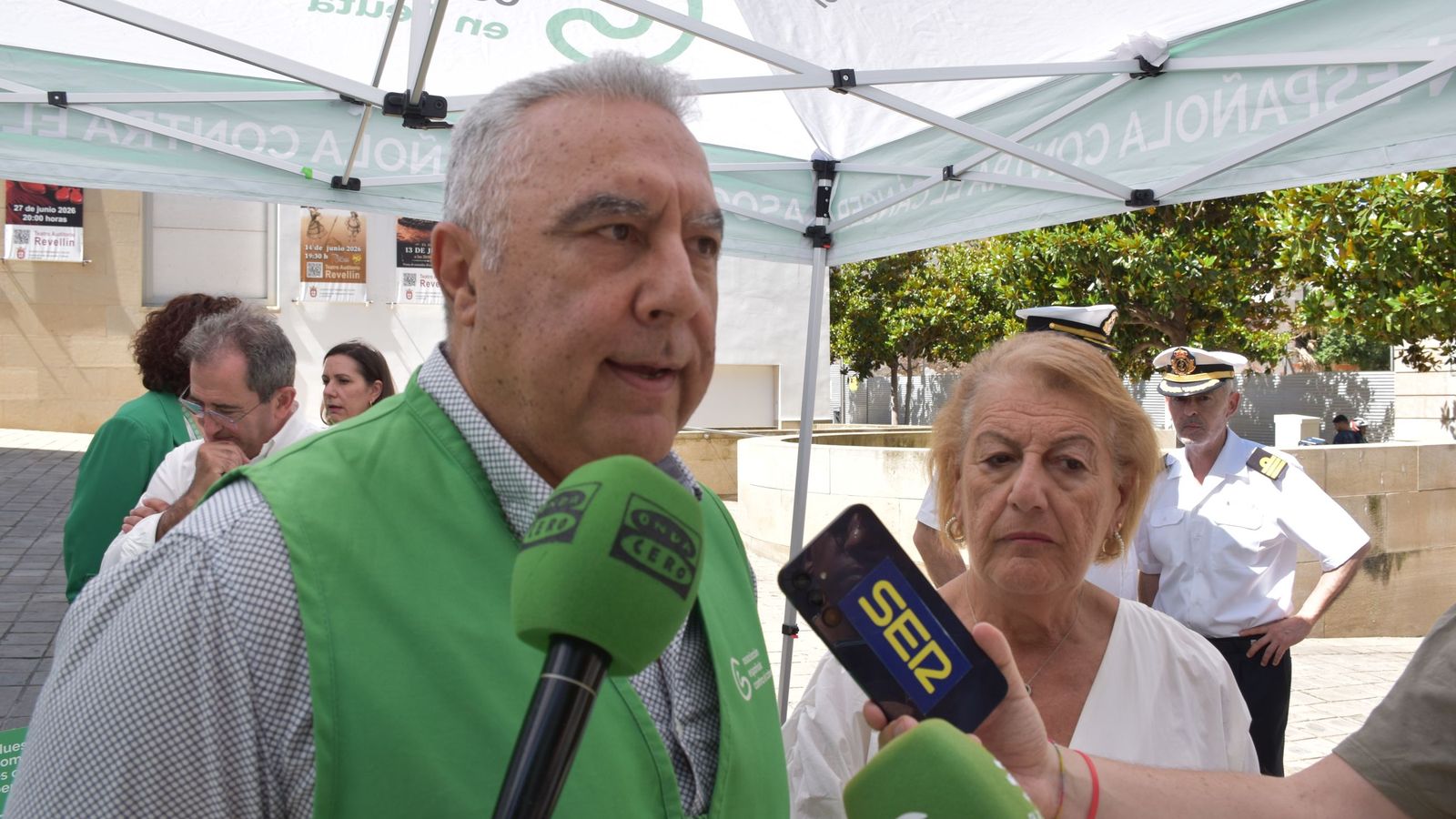 El presidente de la AECC, Jesús María Ferreiro, durante la jornada de la entidad por el Día Mundial Sin Tabaco