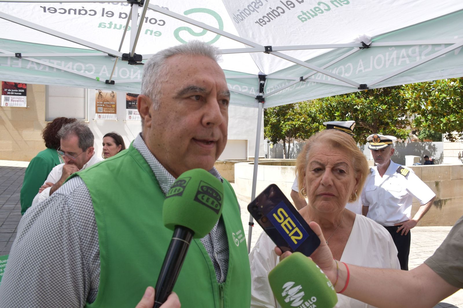 El presidente de la AECC, Jesús María Ferreiro, durante la jornada de la entidad por el Día Mundial Sin Tabaco