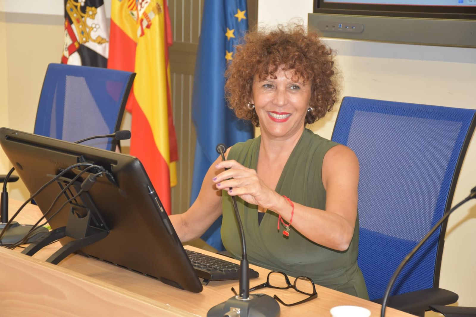 La jueza Auxiliadora Díaz durante las jornadas de trata en la UNED este jueves