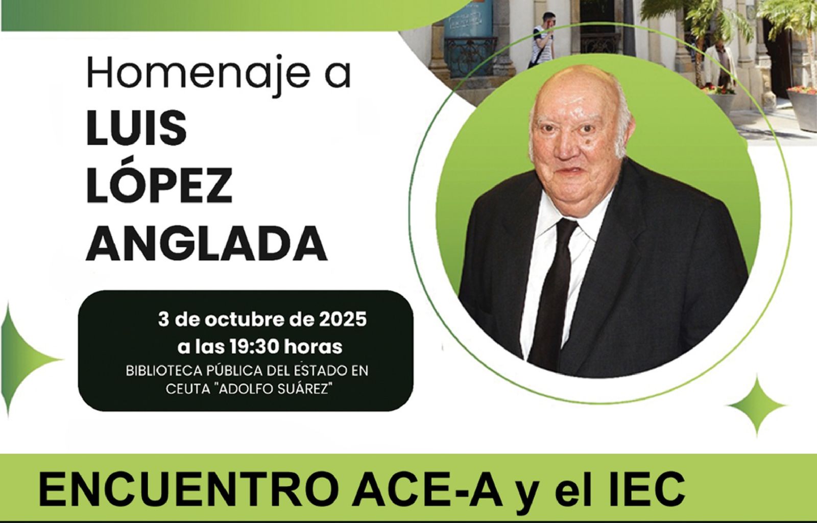 Cartel de presentación del acto en homenaje al poeta ceutí