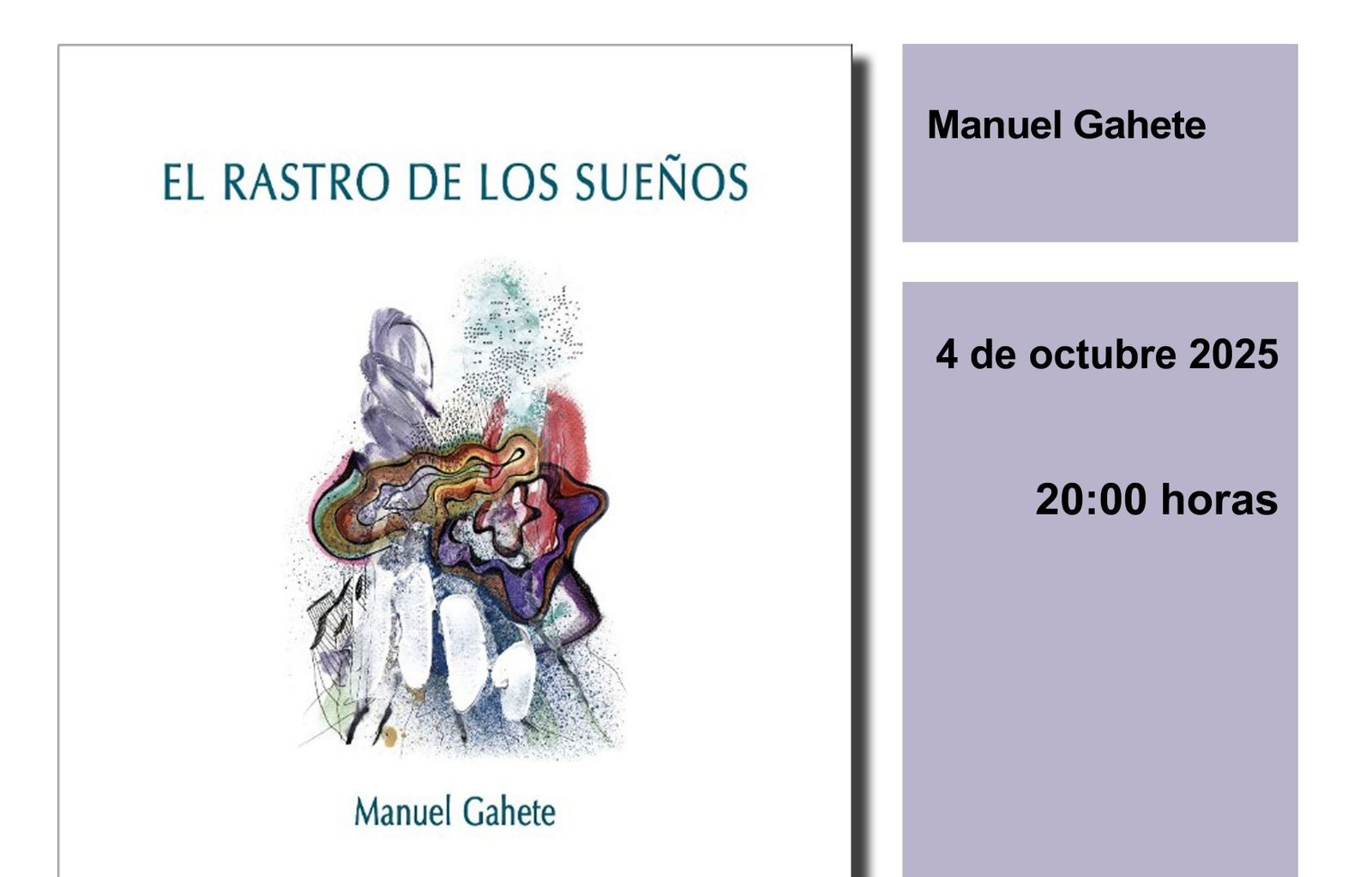 Cartel de la presentación del libro de Manuel Gahete