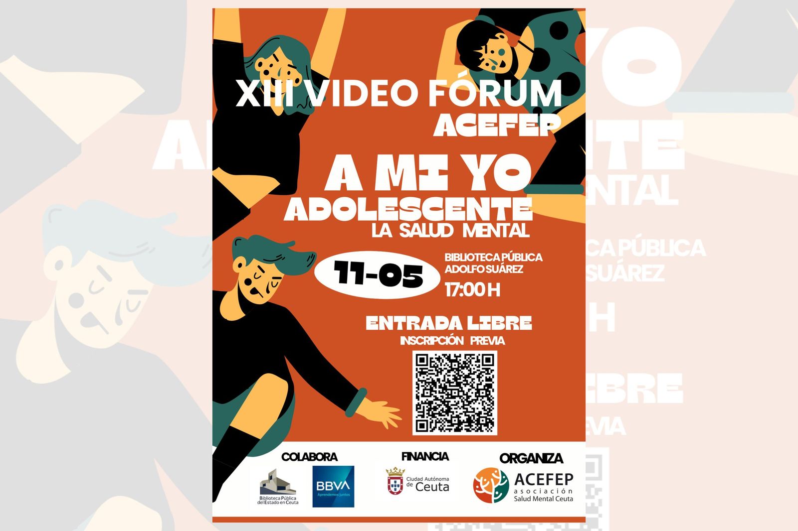 Cartel de la charla de ACEFEP sobre la salud emocional de los jóvenes
