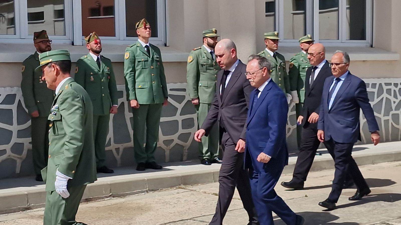 Vivas, Triano, Gaitán y Cecchi llegando a la ceremonia.