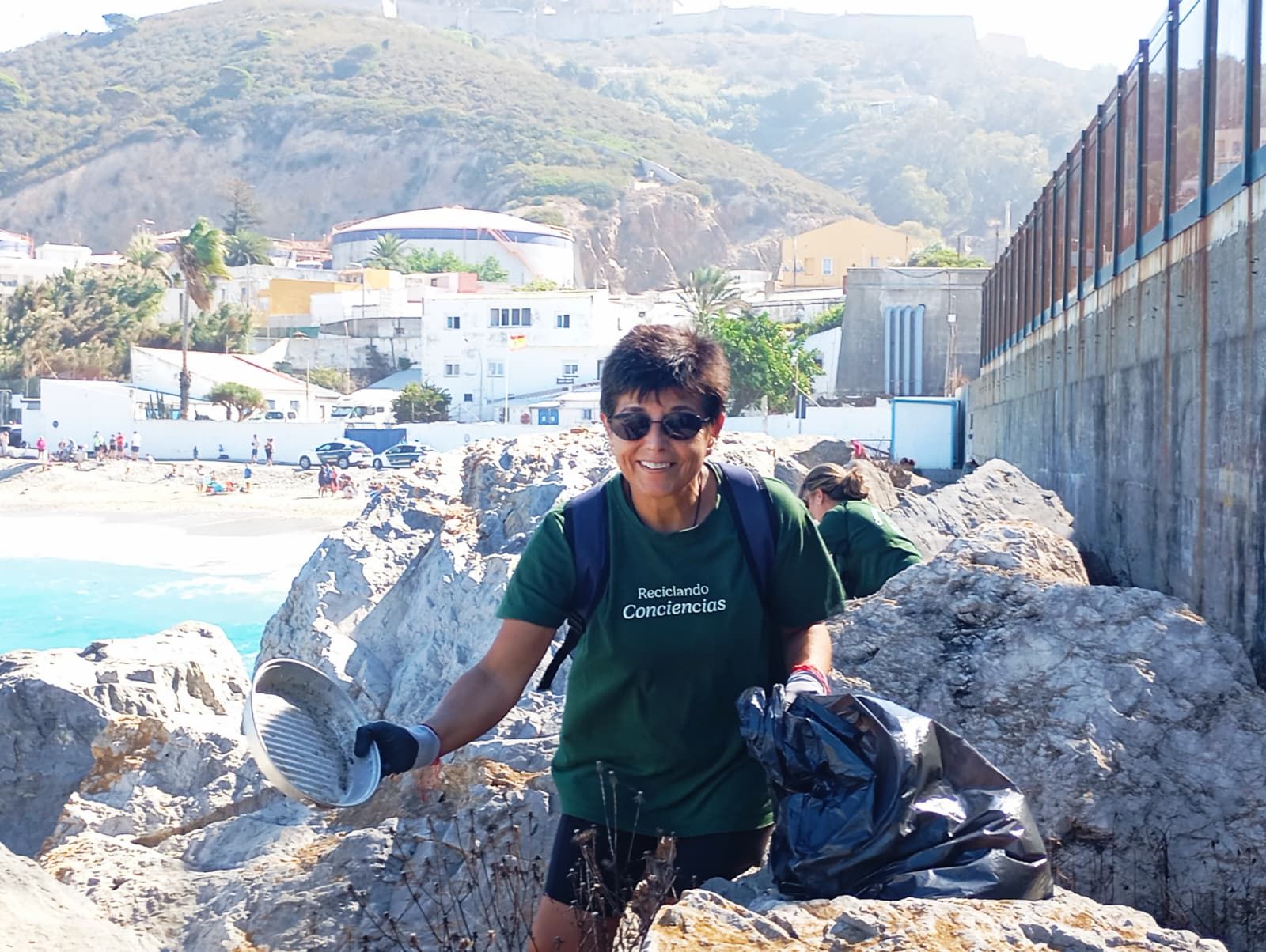 Bonita mañana ecológica en la playa de San Amaro