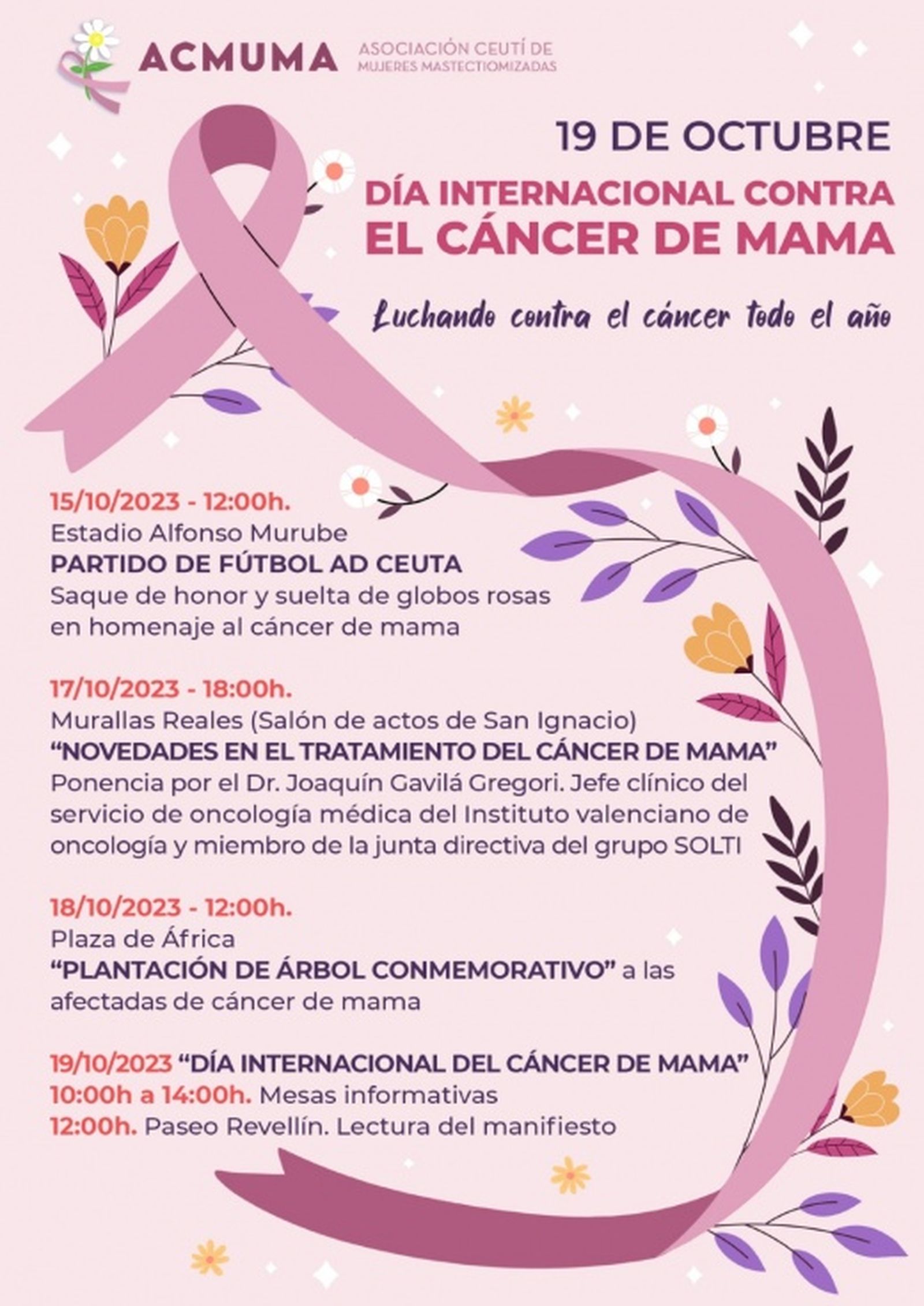 Programación completa de las actividades de ACMUMA / FOTO CEDIDA