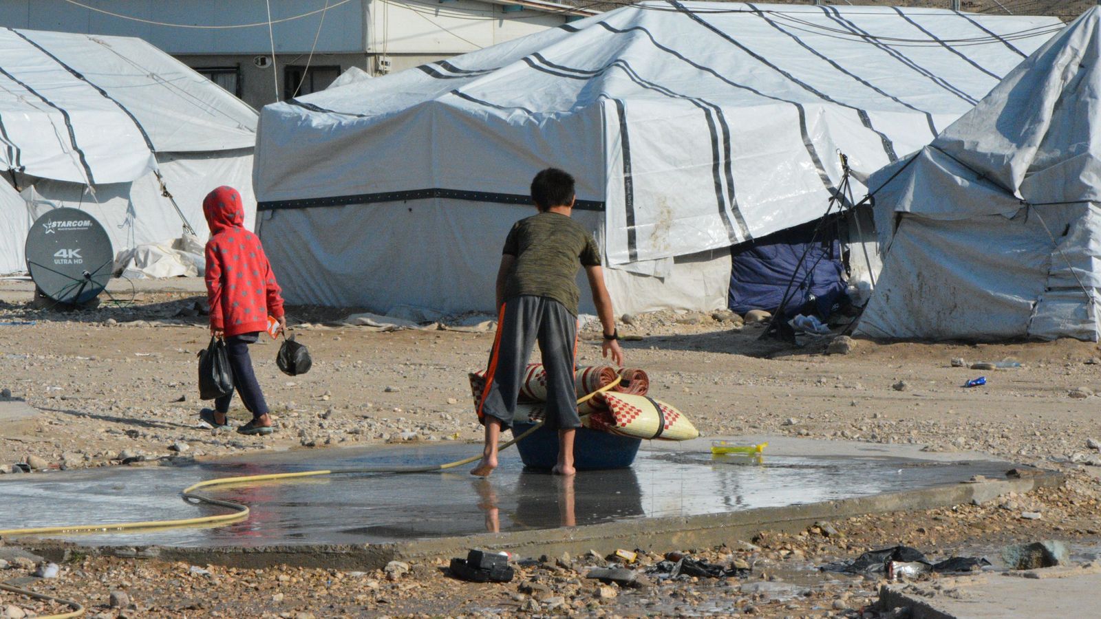 Niños en el campamento de Al Roj en diciembre de 2022