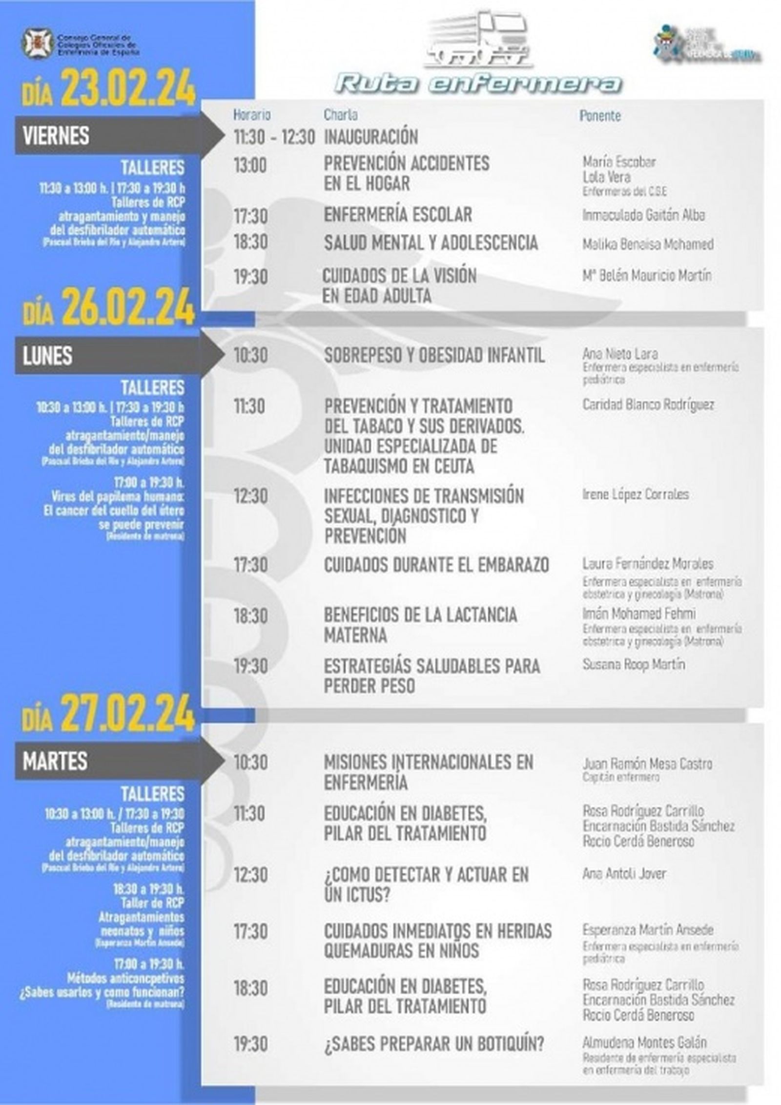 Programa de talleres de la Ruta enfermera. / FOTO CEDIDA