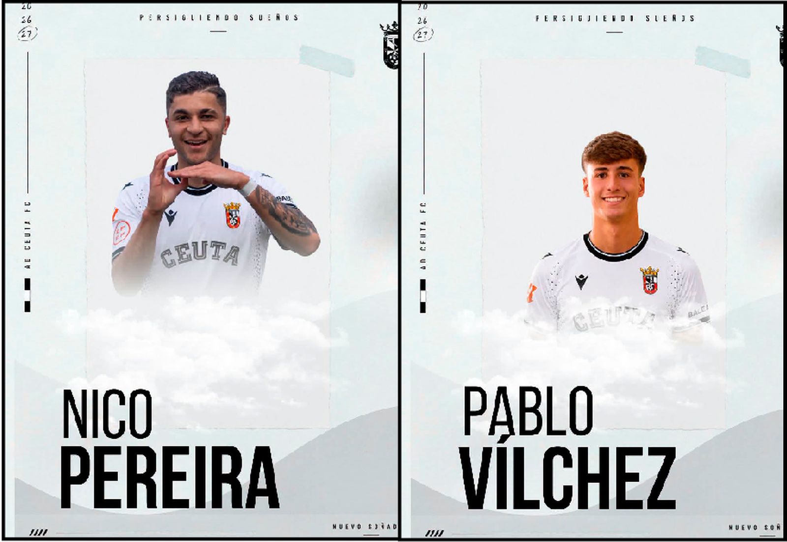 Nico Pereira y Pablo Vílchez, nuevos refuerzos para la plantilla de la AD Ceuta FC B