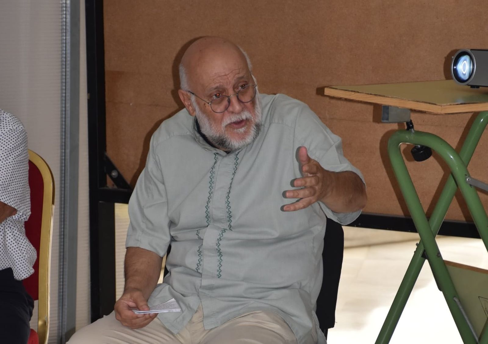 El que fuera arquitecto municipal de Ceuta hasta 2022, Javier Arnáiz, durante la conferencia de este martes
