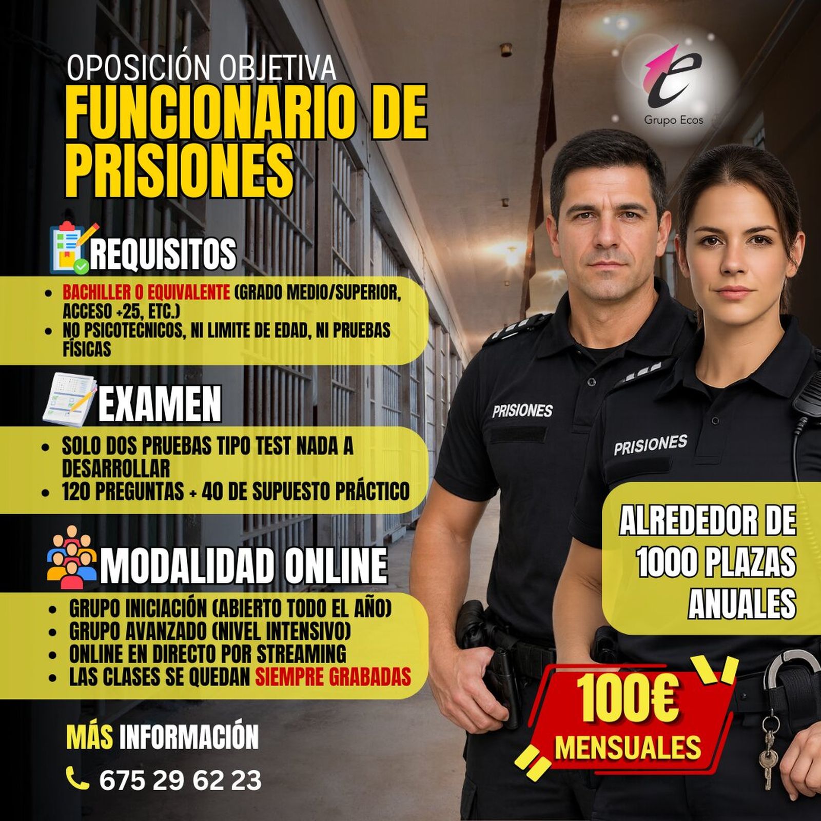 Cartel promocional de la formación de las oposiciones