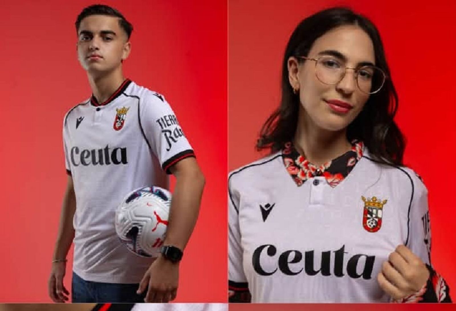 Primera equipación de la AD Ceuta