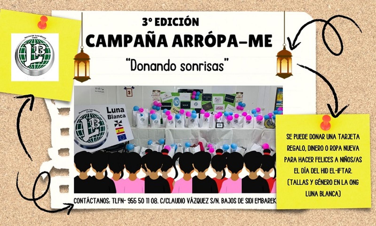 Cartel de la campaña 'Arrópame' de Luna Blanca. / FOTO CEDIDA