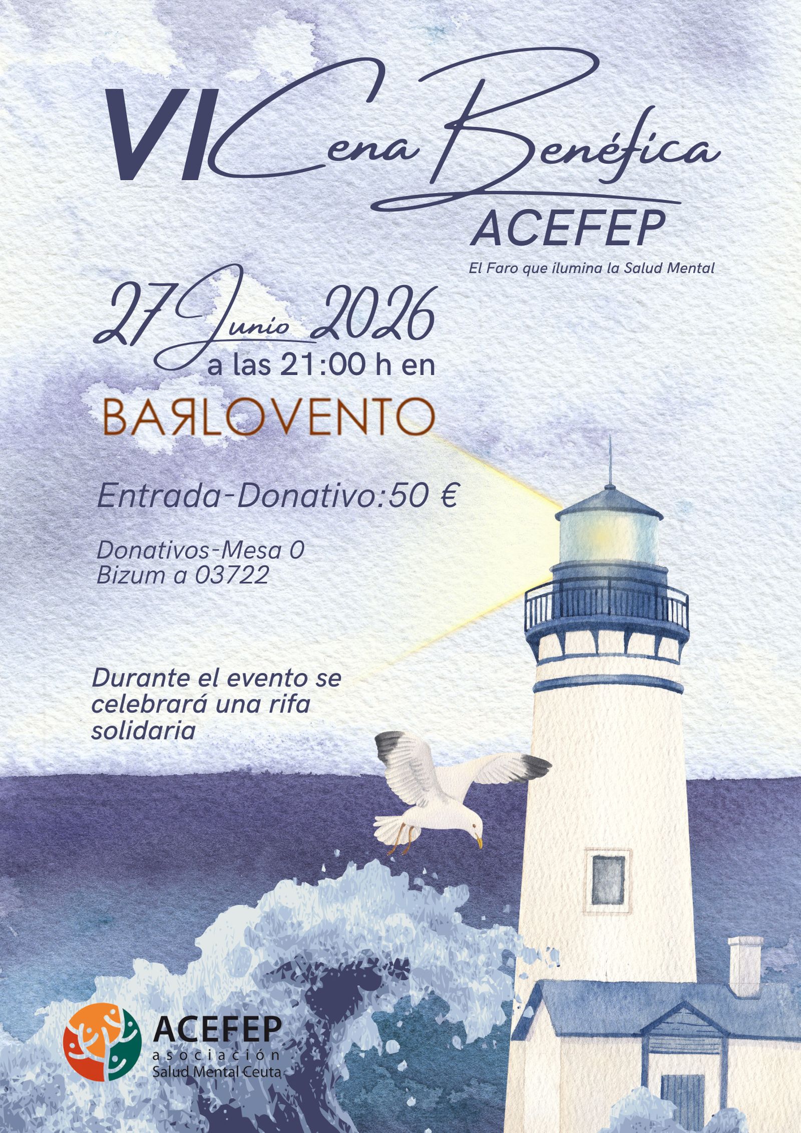 Cartel de la VI Cena Benéfica organizada por ACEFEP