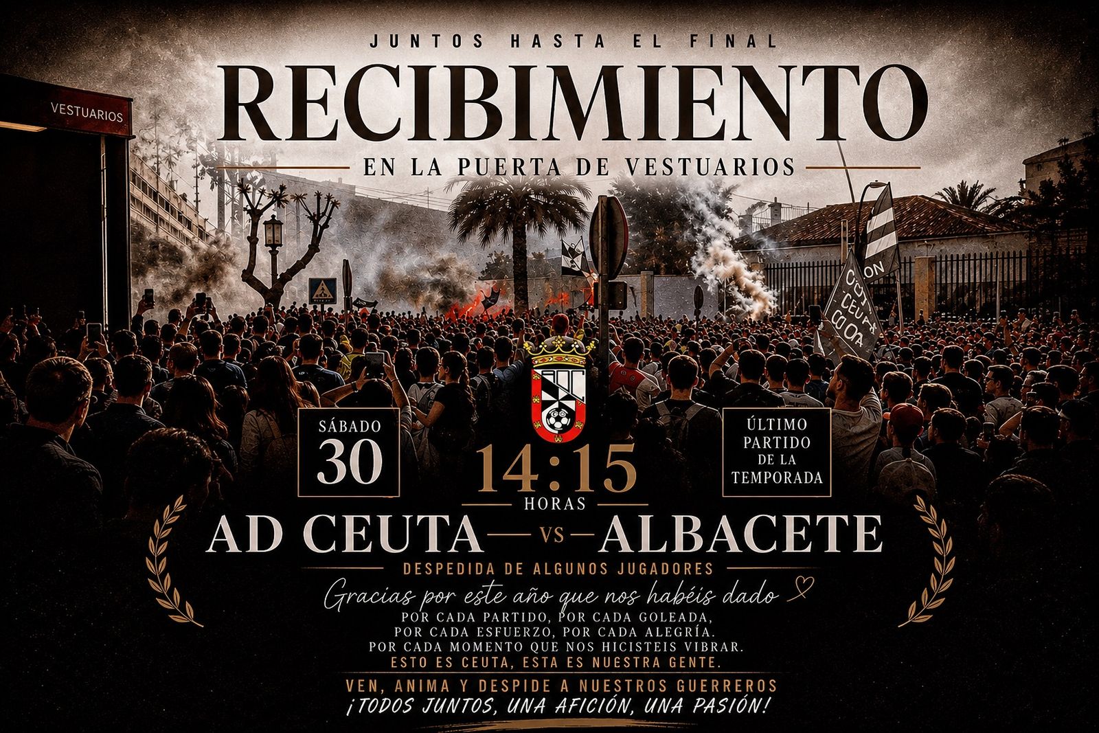 La afición caballa prepara una fiesta en el Murube para agradecer a la AD Ceuta la gran temporada